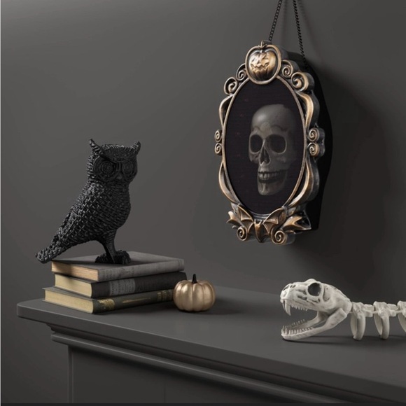 15” Light Up Emerging Skull Frame Halloween Decorative Prop Indoor Window Hanger - Picture 3 of 15